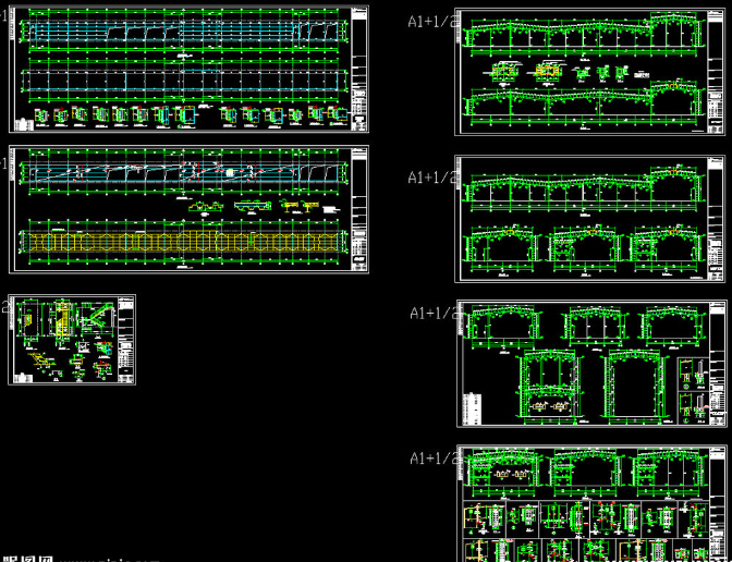 大石桥钢结构厂房图纸